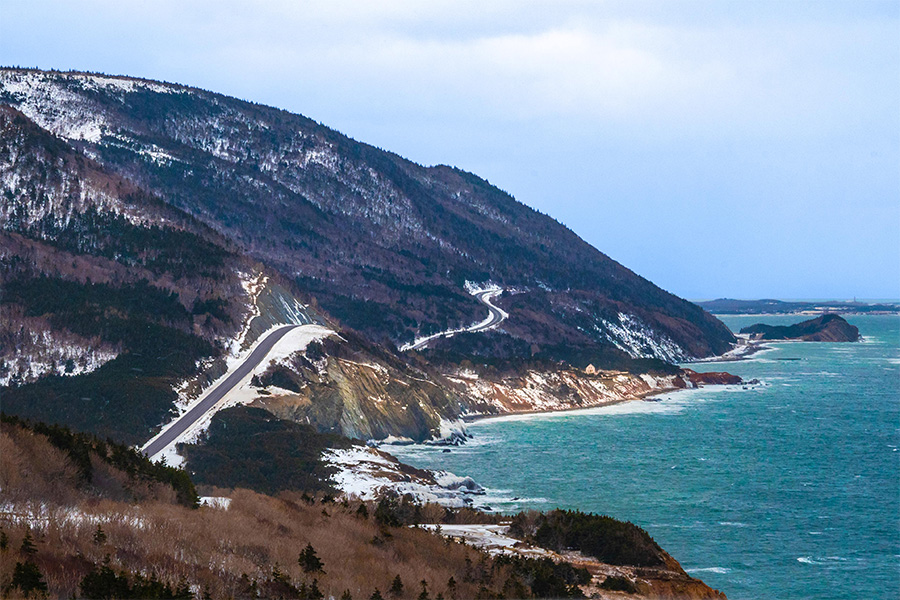 Cabot Trail in the Cape Breton Highlands National Park near Cheticamp